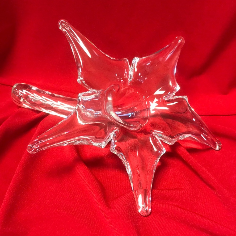 Vintage Hand Blown Calla Lily‎ Trumpet Flower Stem Bud Vase/Paperweight